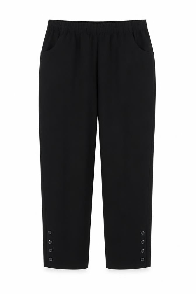 Preworn Womens Black Polyester Trousers Size 38 in L28 in Regular