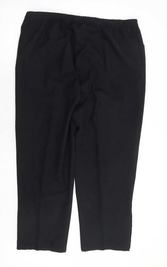 Preworn Womens Black Polyester Trousers Size 38 in L28 in Regular