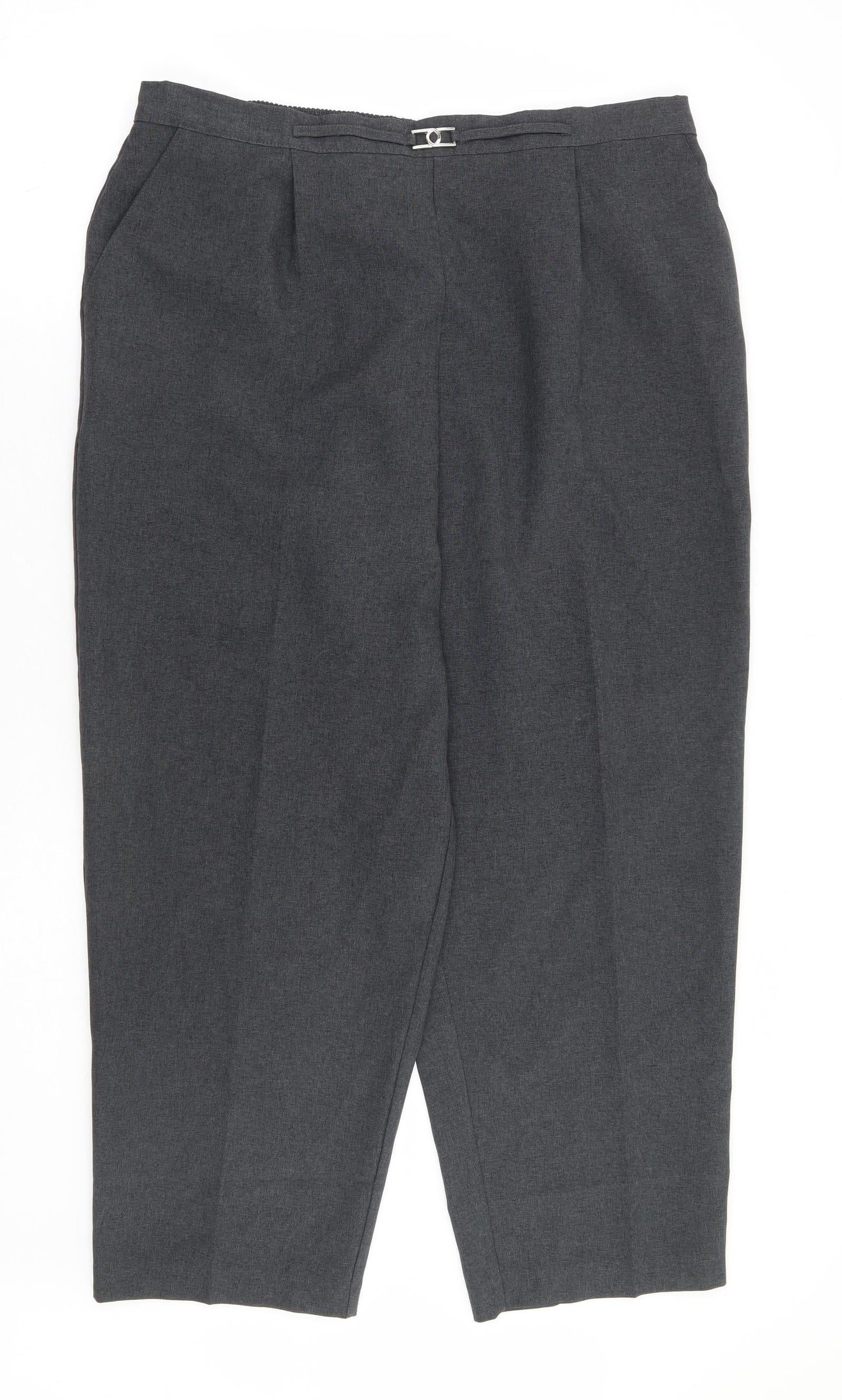 Mia Moda Womens Grey Polyester Trousers Size 20 L27 in Regular