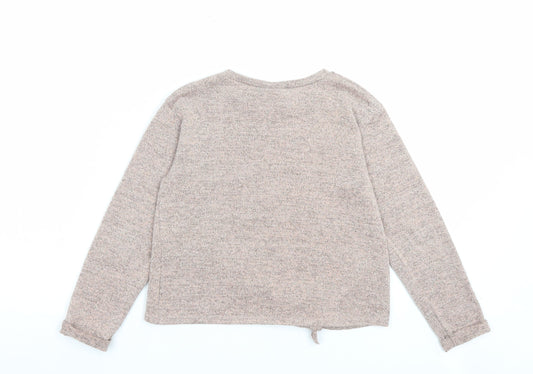 Matalan Girls Pink Polyester Basic Casual Size 9 Years Crew Neck Pullover - Shine Like The Stars In The Sky