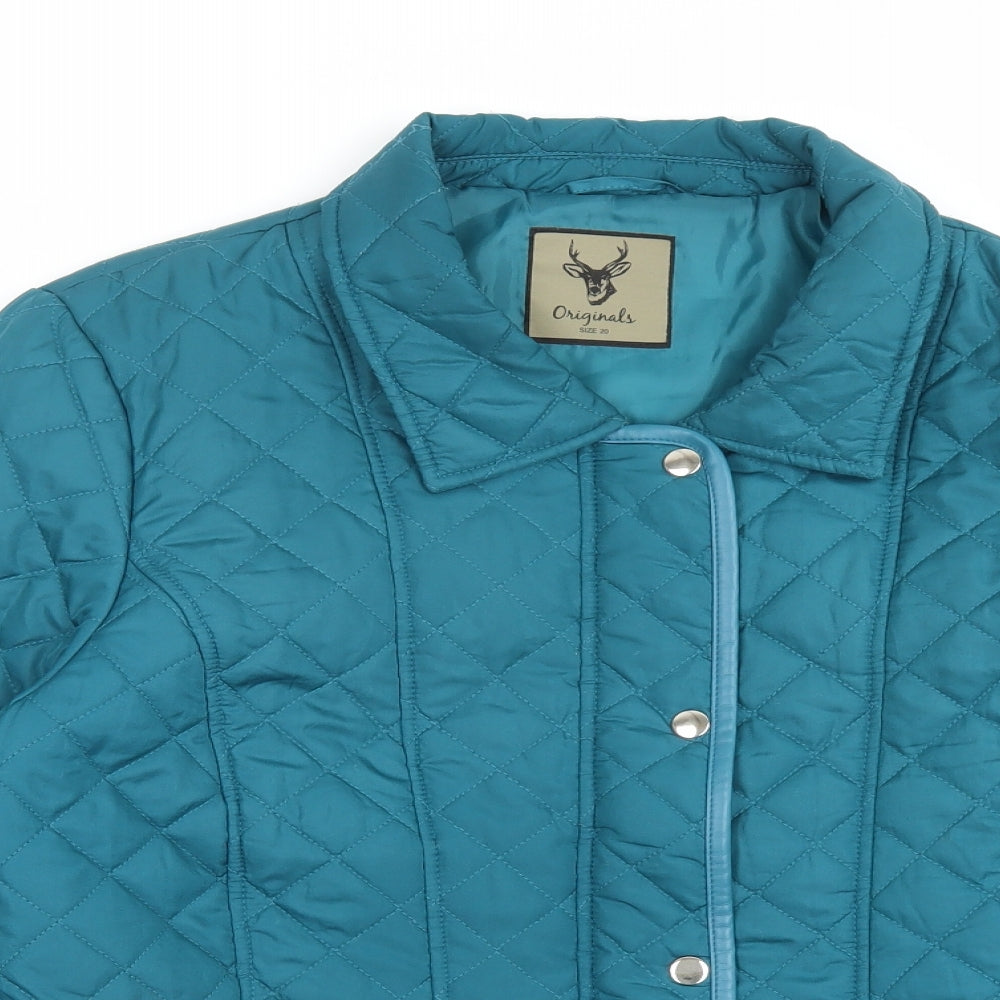 Originals Womens Blue Quilted Jacket Size 10 Zip