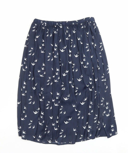 Gap Womens Blue Geometric Polyester A-Line Skirt Size S