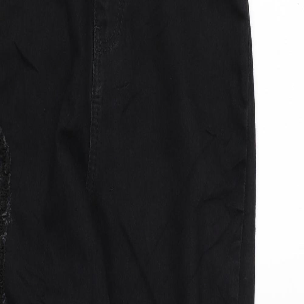 Boohoo Womens Black Cotton Skinny Jeans Size 6 L25 in Regular Zip