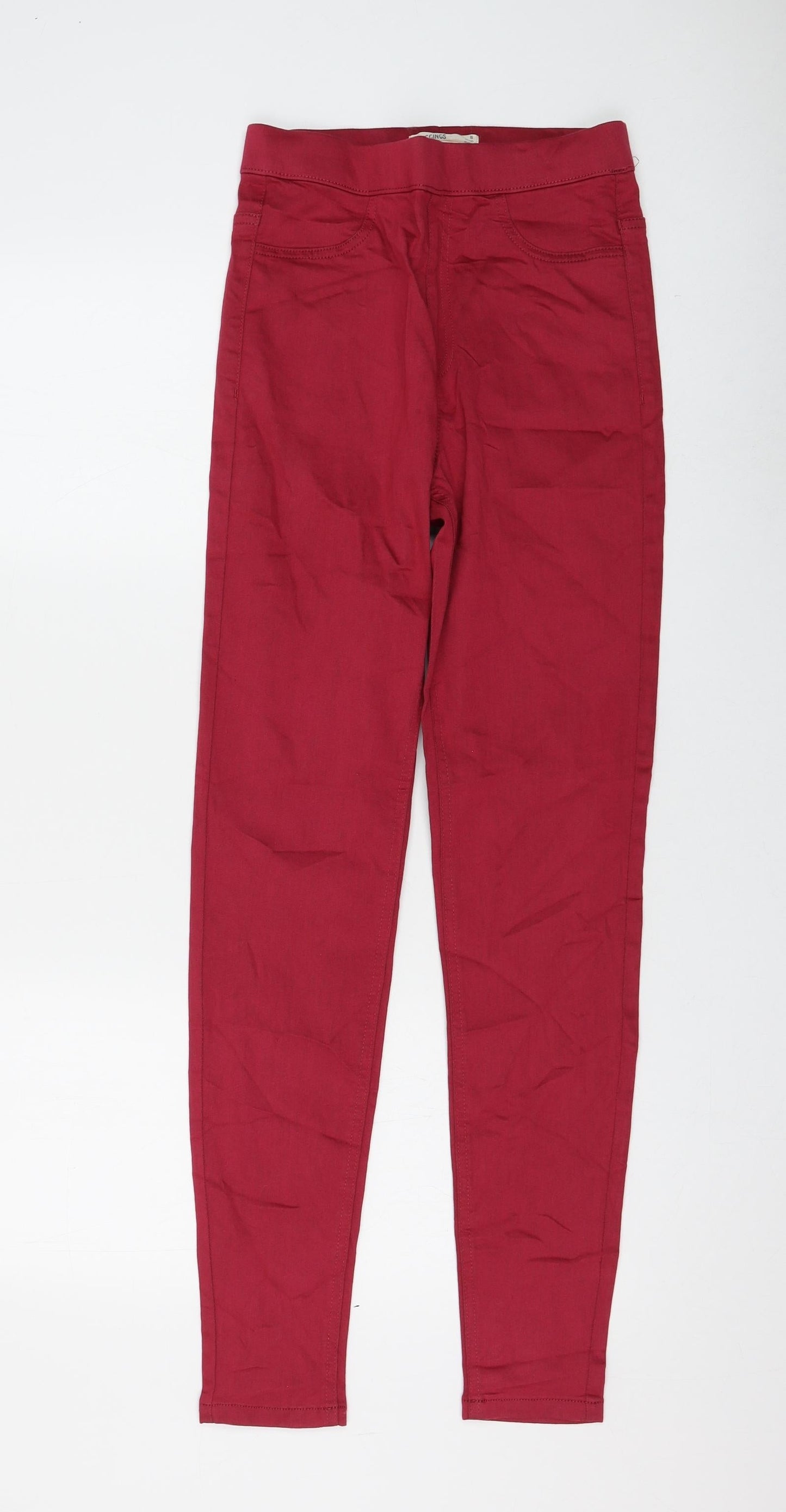 Marks and Spencer Womens Red Cotton Jegging Jeans Size 8 L30 in Regular
