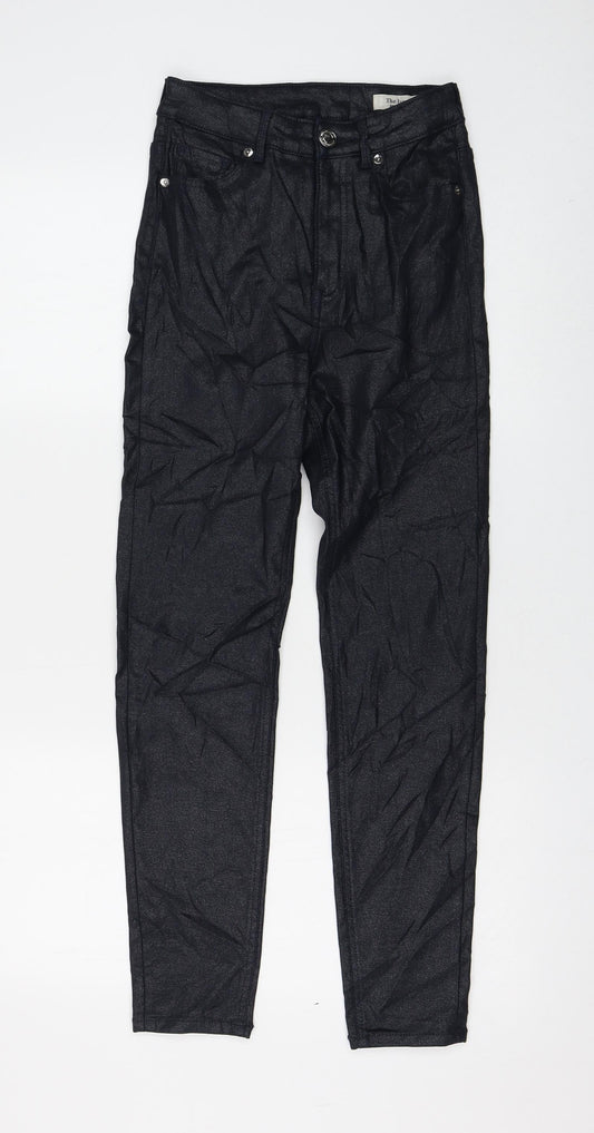 Marks and Spencer Womens Black Viscose Skinny Jeans Size 8 L27 in Regular Zip