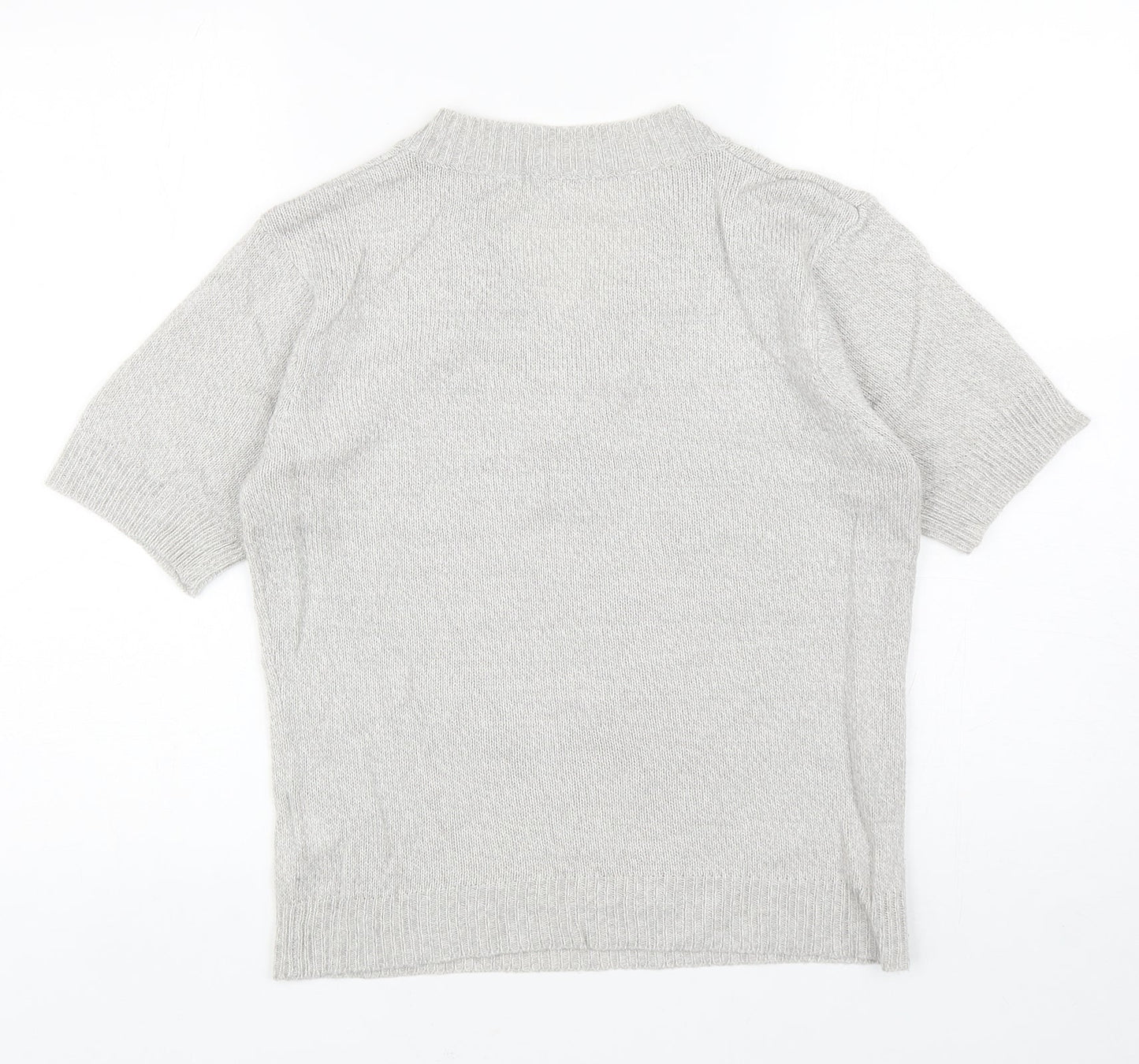 Damart Womens Grey V-Neck Acrylic Pullover Jumper Size 10