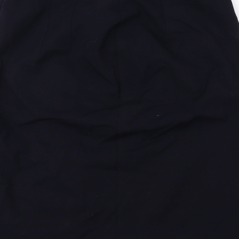 Marks and Spencer Womens Blue Polyester Straight & Pencil Skirt Size 12 Zip