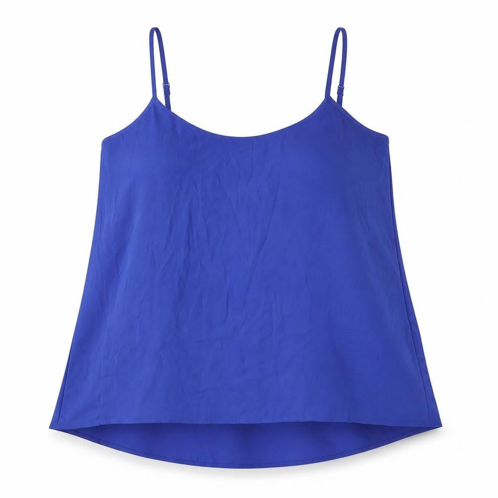 Oasis Womens Blue Polyester Basic Tank Size 10 Round Neck