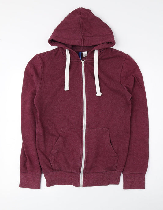 Divided by H&M Mens Red Cotton Full Zip Hoodie Size XS