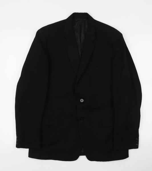 Burton Tailoring Mens Black Polyester Jacket Blazer Size L