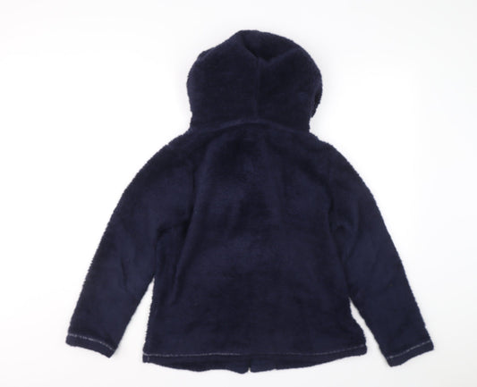 Love To Sleep Womens Blue Polyester Full Zip Hoodie Size 8 Zip
