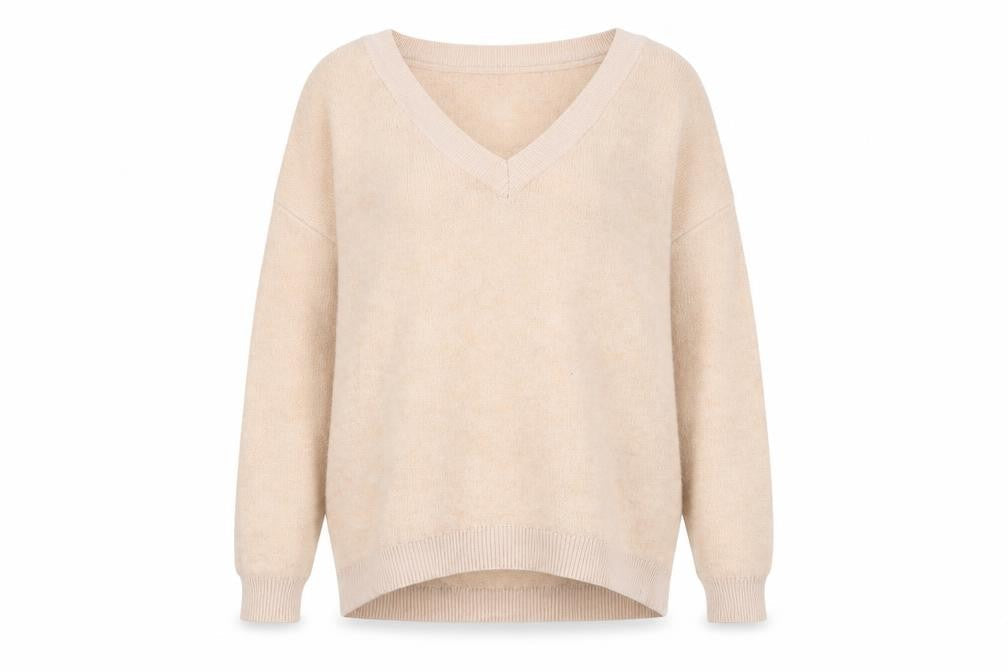 Marks and Spencer Womens Pink V-Neck Acrylic Pullover Jumper Size 8