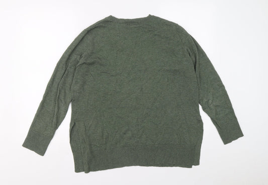 Style&co. Mens Green Crew Neck Cotton Pullover Jumper Size L