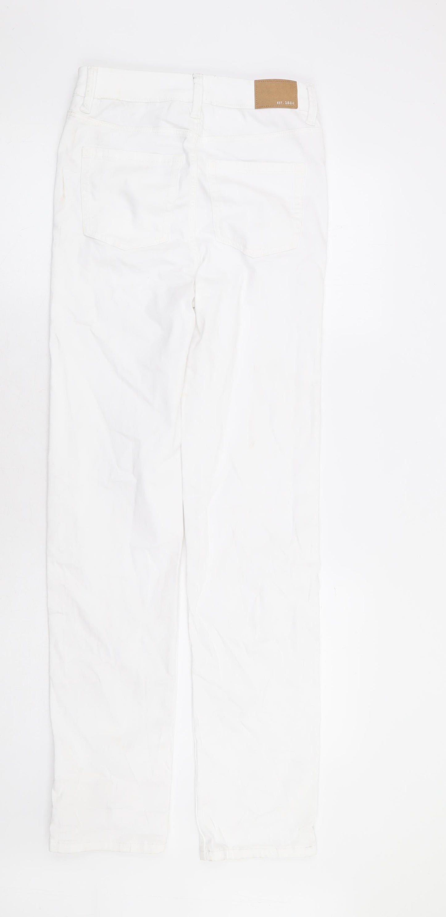 Marks and Spencer Womens White Lyocell Straight Jeans Size 8 L32 in Regular Zip - Supersoft