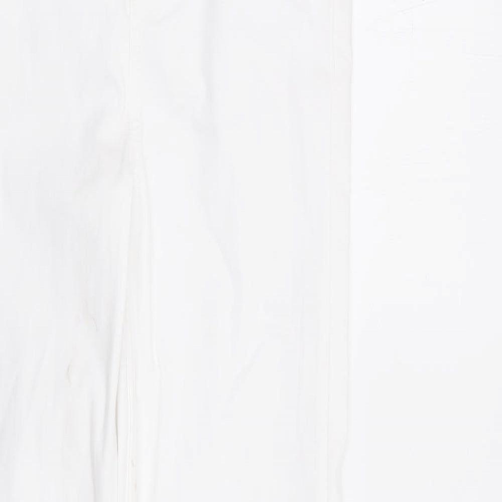 Marks and Spencer Womens White Lyocell Straight Jeans Size 8 L32 in Regular Zip - Supersoft