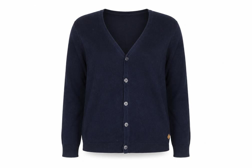 Zara Womens Blue V-Neck Cotton Cardigan Jumper Size 8