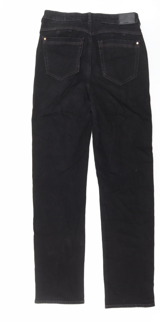 Marks and Spencer Womens Blue Cotton Straight Jeans Size 30 in L30 in Regular Button