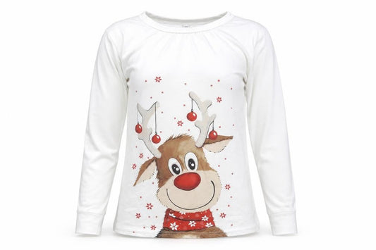 Preworn Womens White Polyester Pullover Sweatshirt Size S Pullover - Reindeer