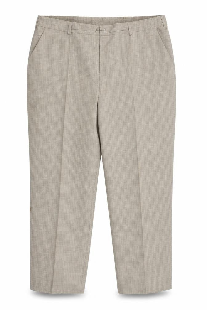 Marks and Spencer Womens Beige Plaid Polyester Carrot Trousers Size 20 L26 in Regular