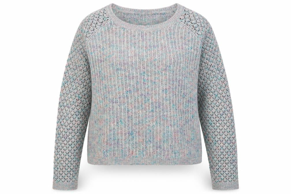 Monsoon Womens Grey Round Neck Acrylic Pullover Jumper Size 16 - Flecked