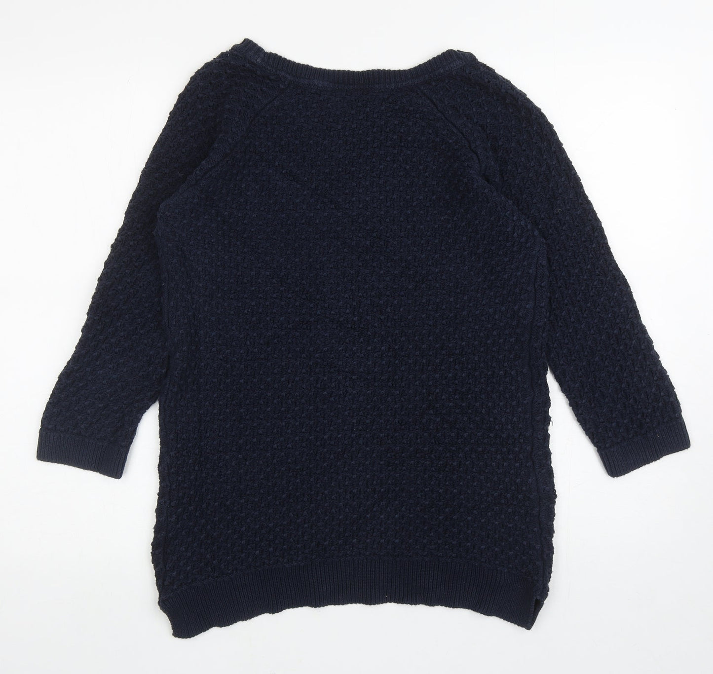 Wallis Womens Blue Round Neck Cotton Pullover Jumper Size S