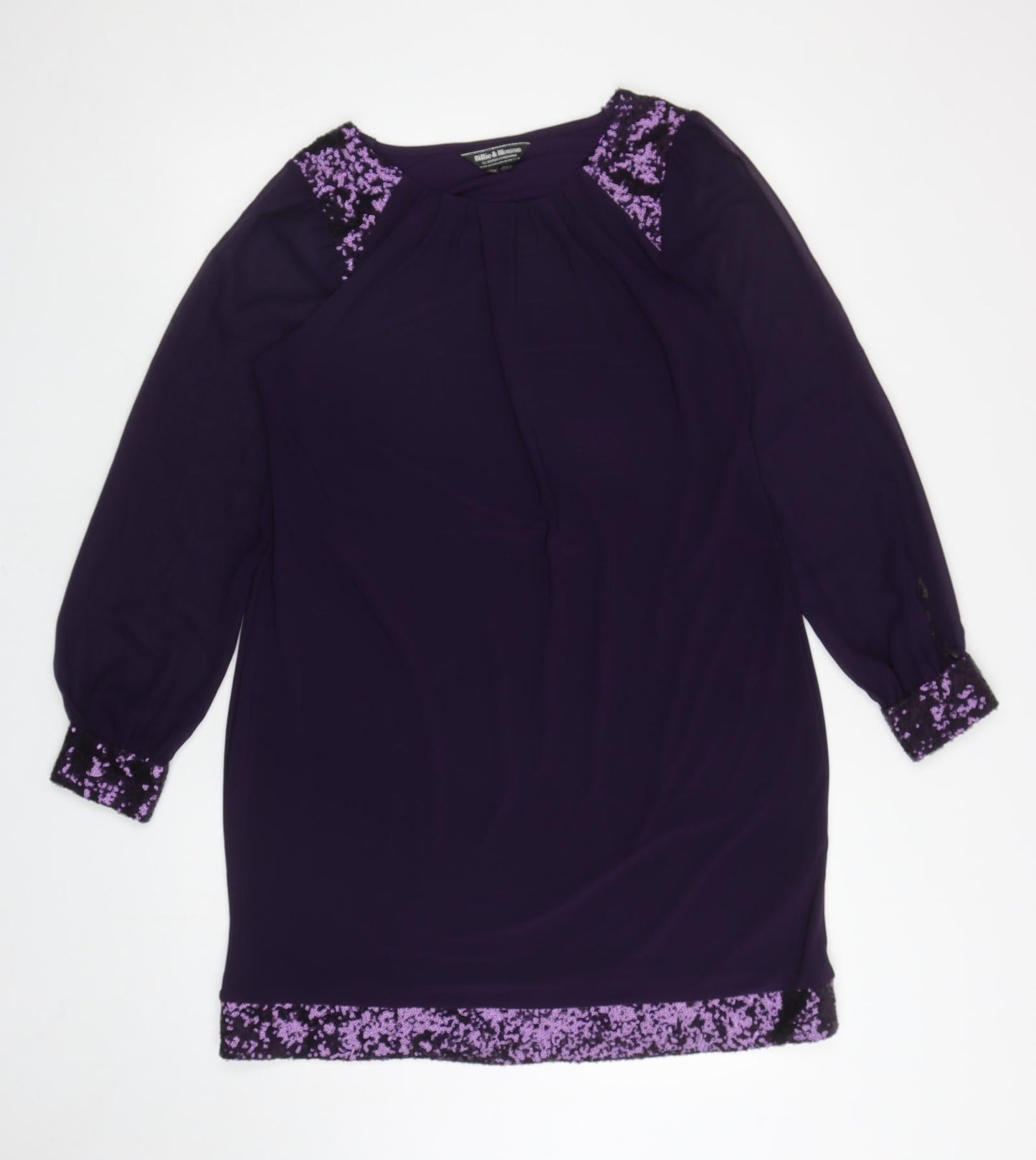 Dorothy Perkins Womens Purple Polyester Sheath Size 12 Boat Neck Pullover