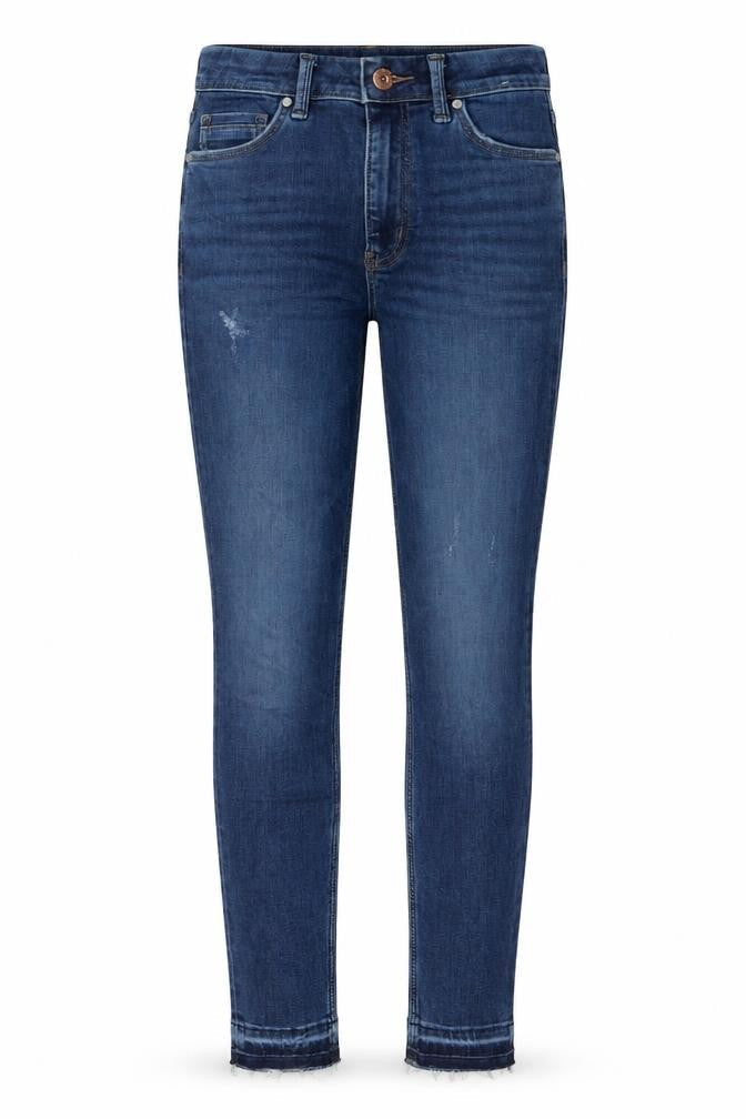 Marks and Spencer Womens Blue Cotton Skinny Jeans Size 6 L26 in Regular Zip