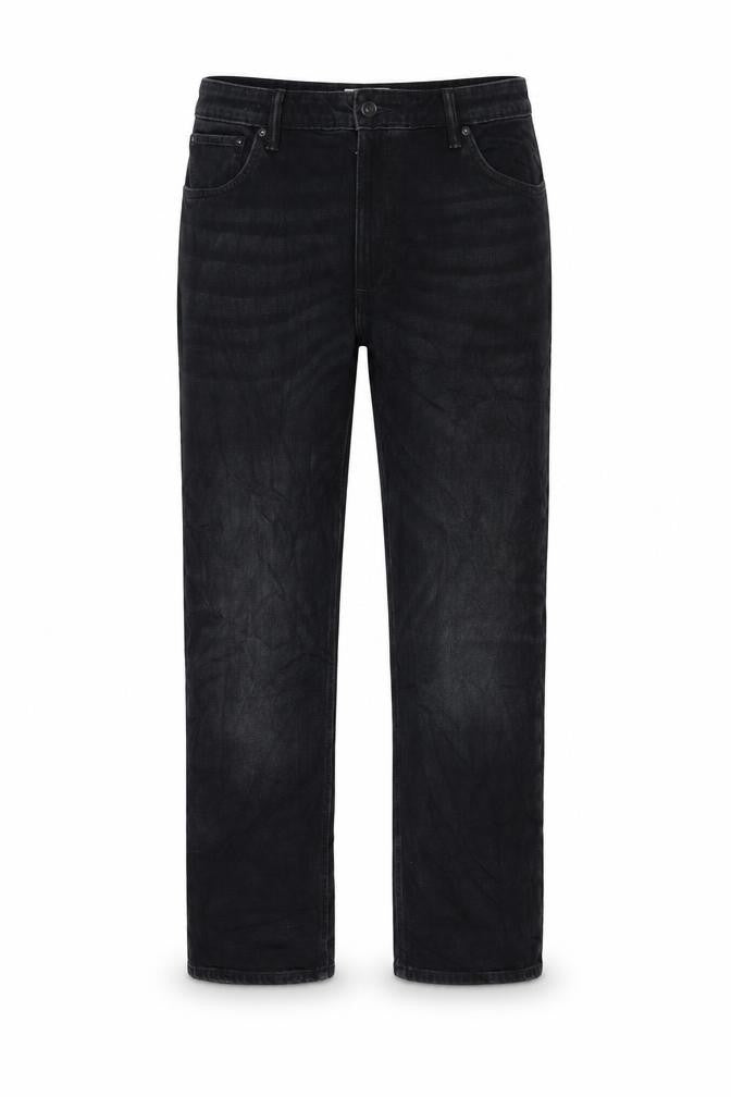 Marks and Spencer Womens Black Cotton Straight Jeans Size 40 in L29 in Regular Zip