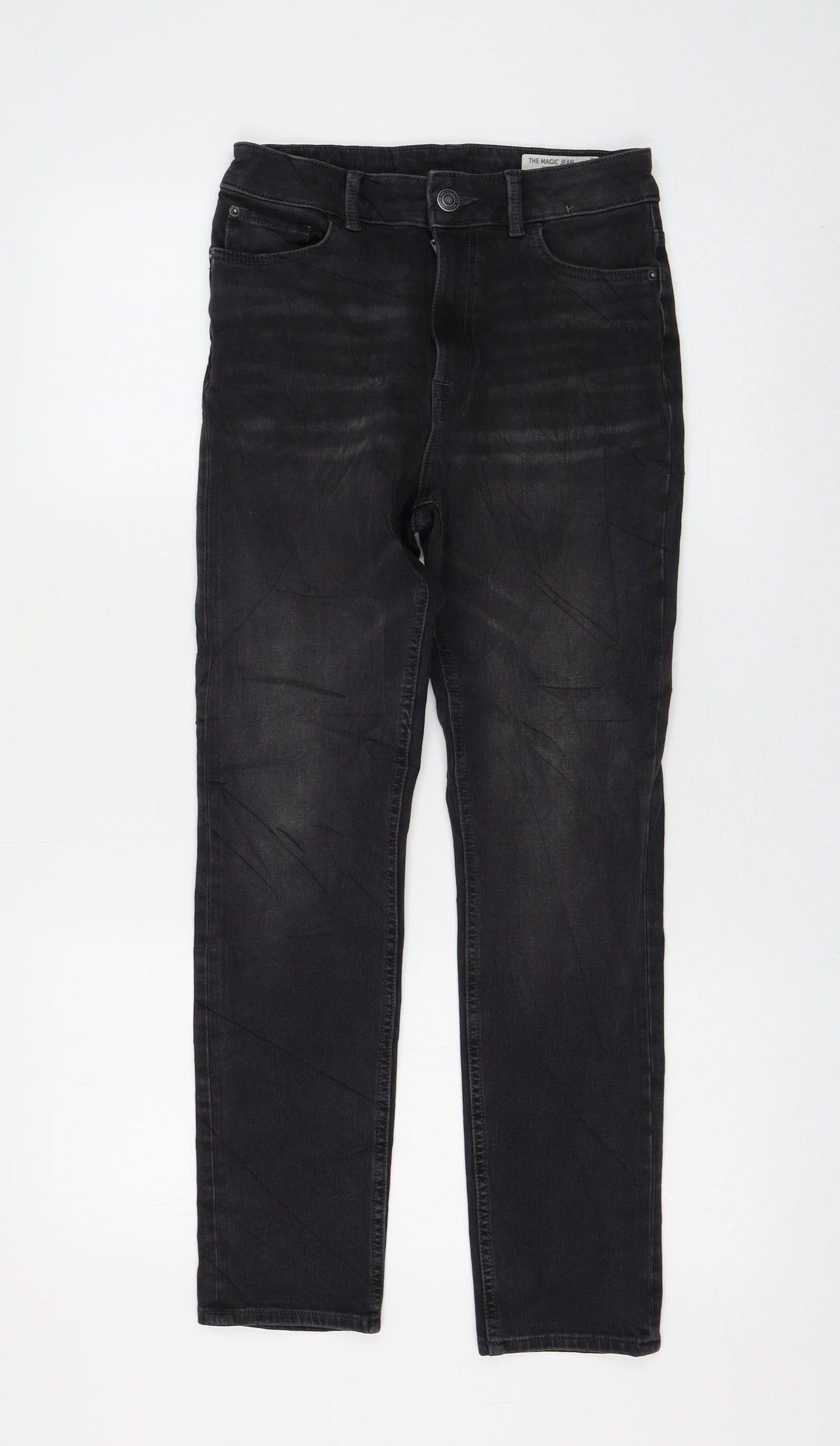 Marks and Spencer Womens Black Cotton Skinny Jeans Size 8 L26 in Regular Zip