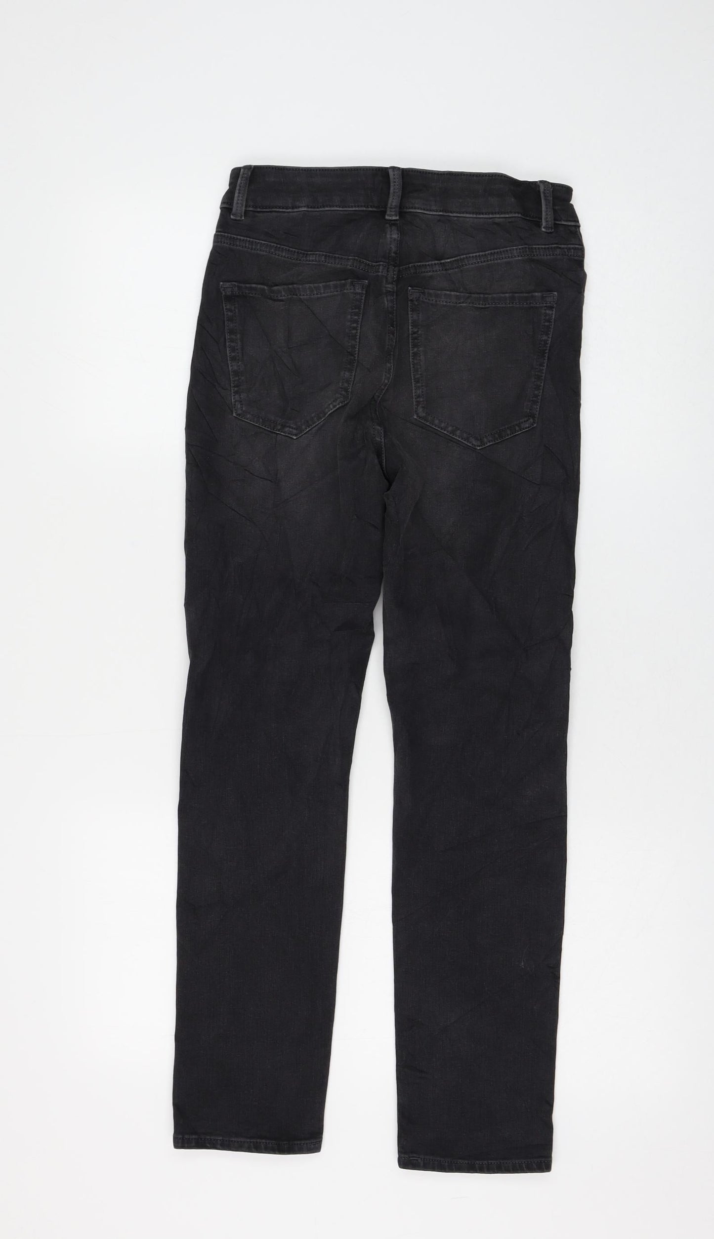 Marks and Spencer Womens Black Cotton Skinny Jeans Size 8 L26 in Regular Zip