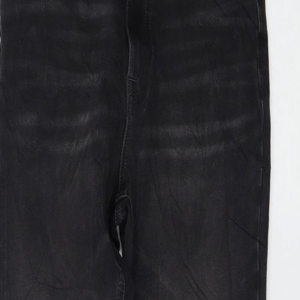 Marks and Spencer Womens Black Cotton Skinny Jeans Size 8 L26 in Regular Zip