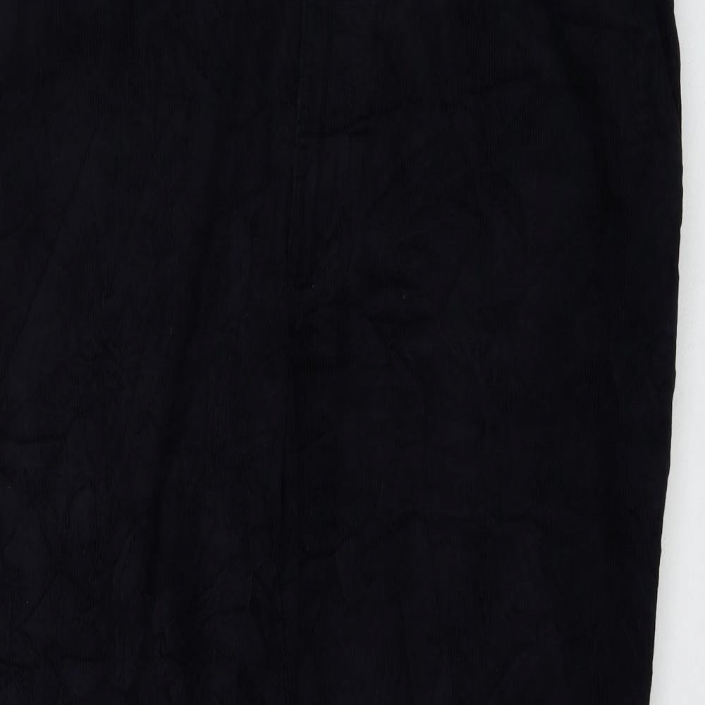 Marks and Spencer Womens Blue Cotton Trousers Size 42 in L31 in Regular Zip