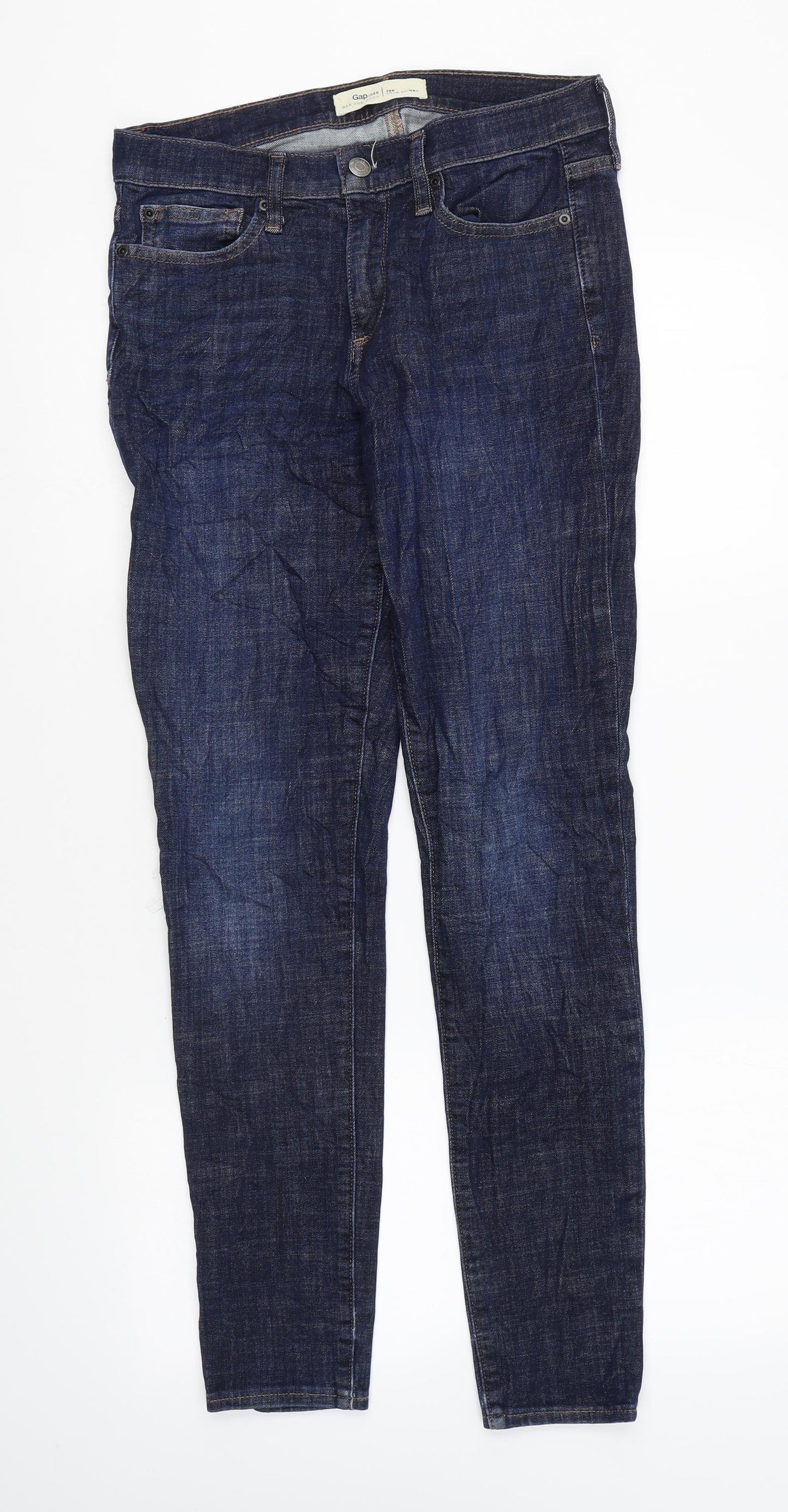 Gap Womens Blue Cotton Skinny Jeans Size 28 in L29 in Regular Zip
