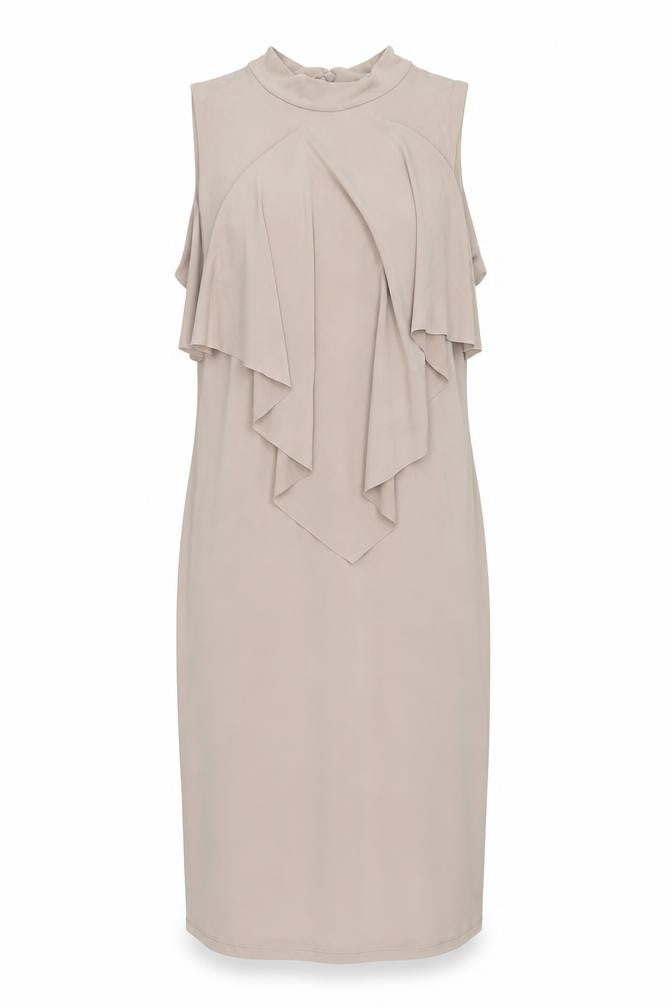 Lobe Womens Beige Polyester Sheath Size S Mock Neck Pullover