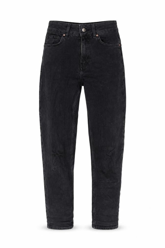 Denim & Co. Womens Black Cotton Tapered Jeans Size 6 L27 in Regular Zip