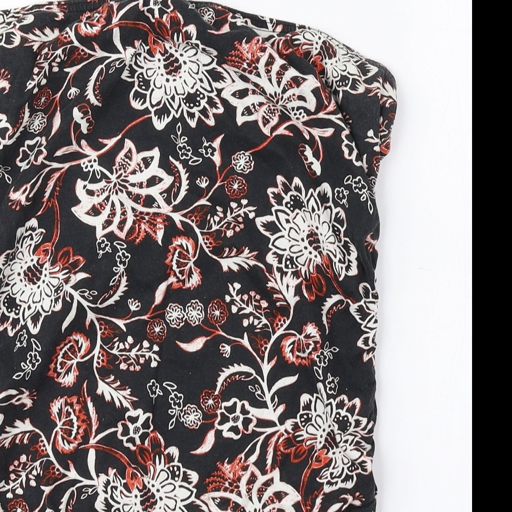 Dorothy Perkins Womens Multicoloured Floral 100% Cotton Basic Blouse Size 12 Off the Shoulder