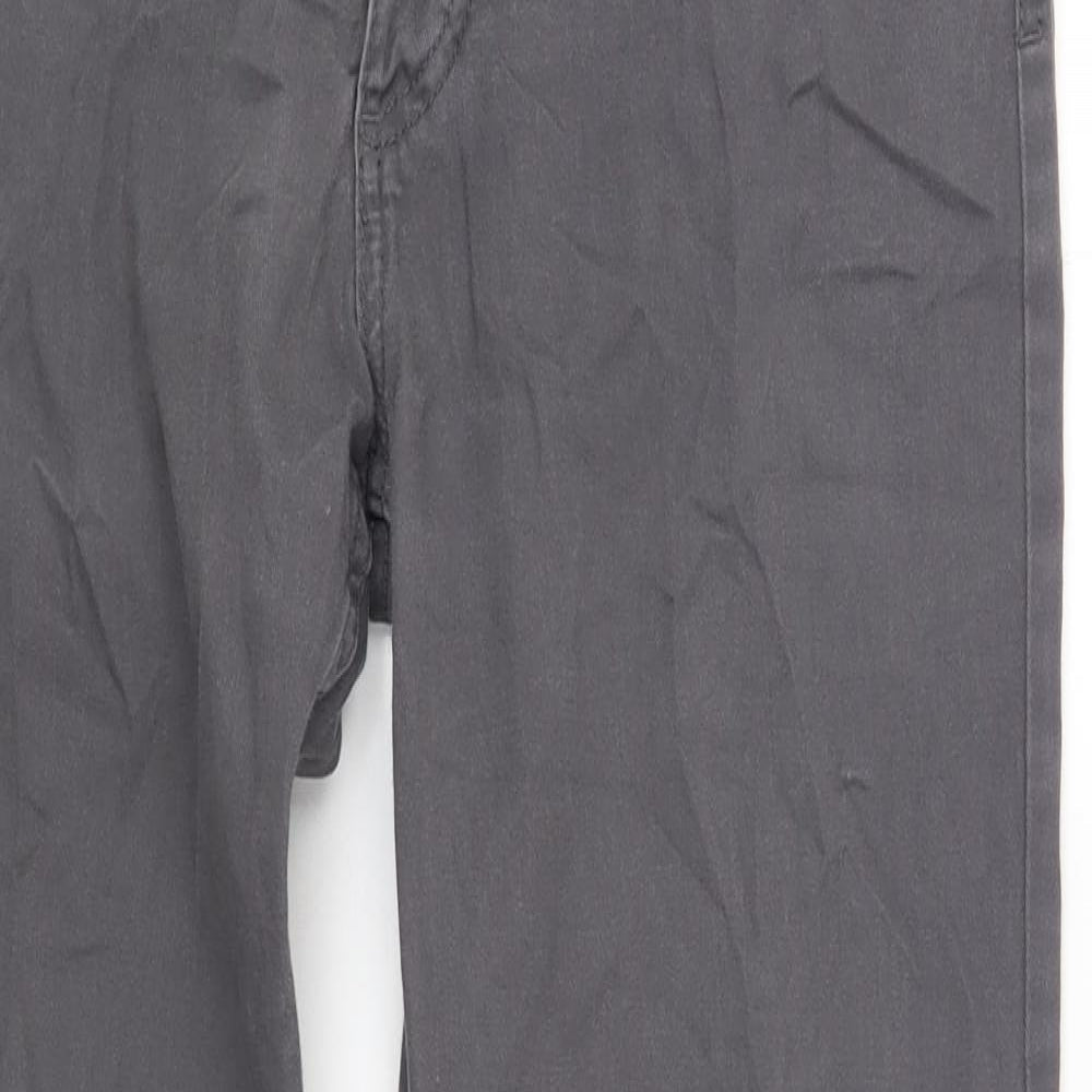 H&M Womens Grey Cotton Skinny Jeans Size 8 L30 in Regular Button