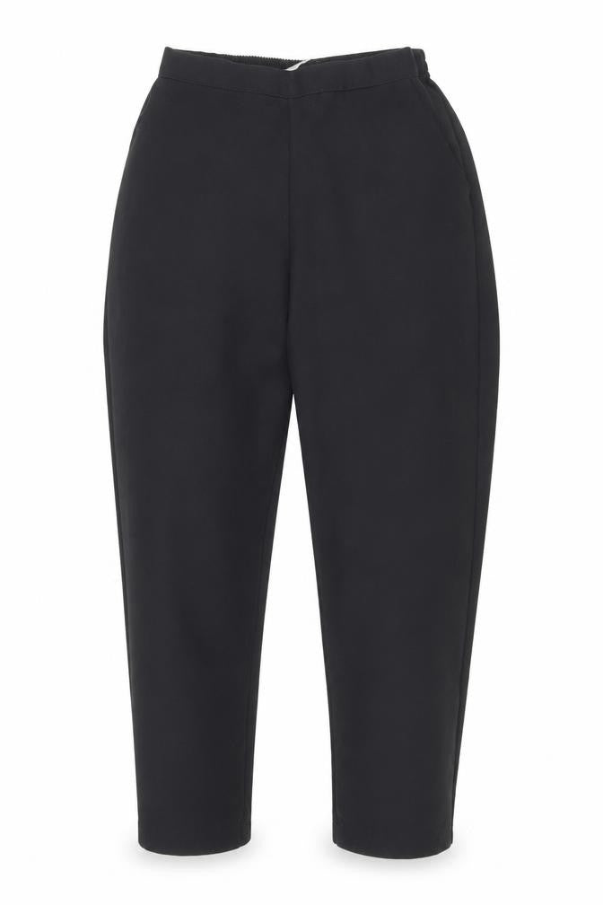 Preworn Womens Black Polyester Carrot Trousers Size 10 L24 in Regular Drawstring