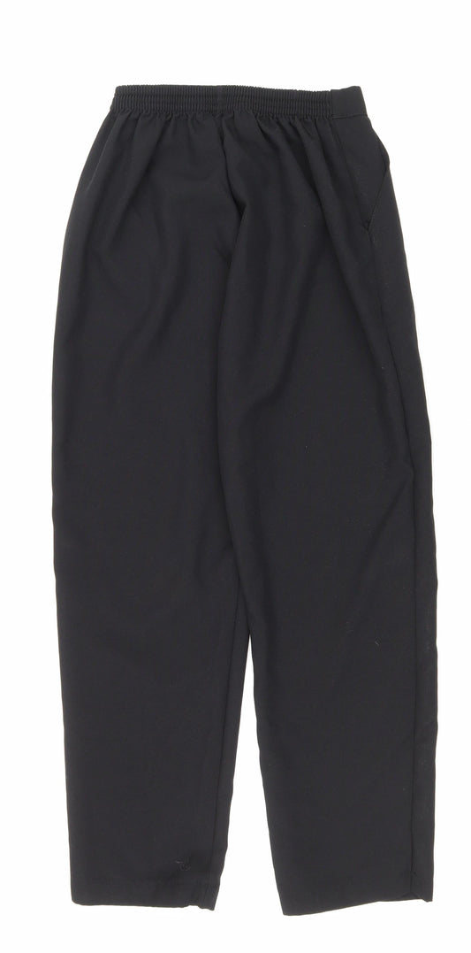 Preworn Womens Black Polyester Carrot Trousers Size 10 L24 in Regular Drawstring