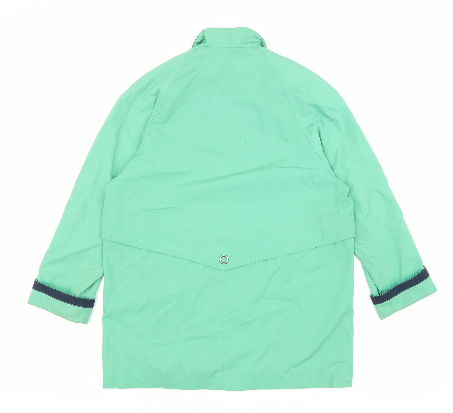 Telemac Mens Green Rain Coat Coat Size M Button