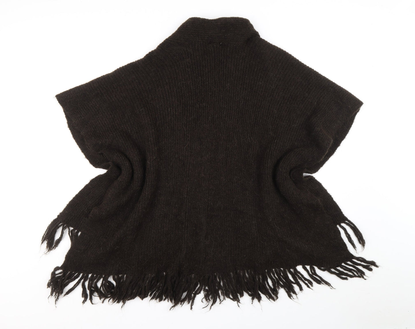 Klass Womens Brown V-Neck Acrylic Wrap Jumper One Size