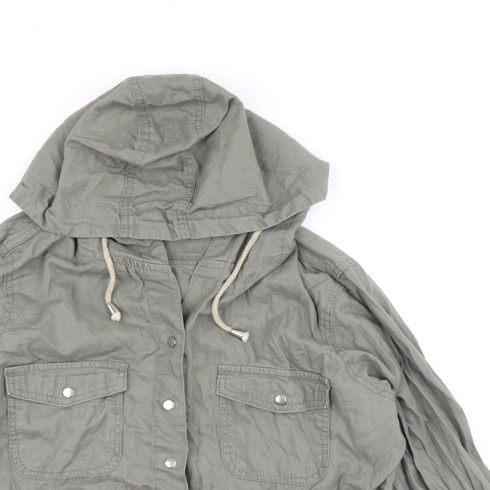 Being Casual Womens Green Jacket Coat Size 14 Button
