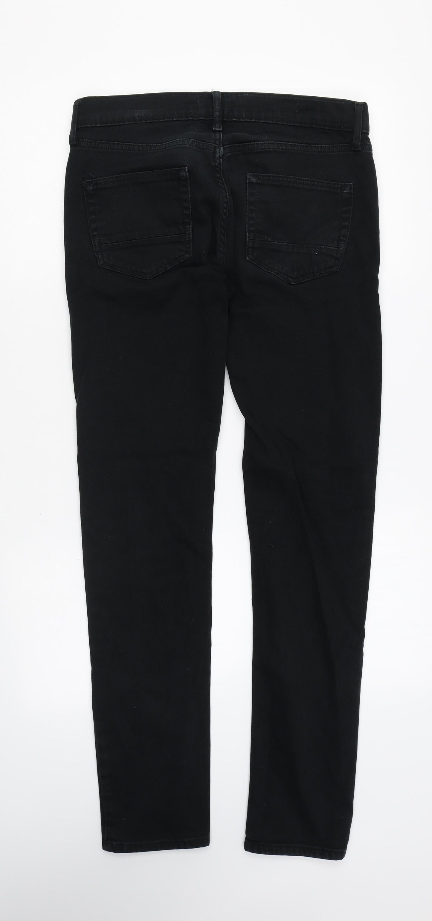 Topman Womens Black Cotton Skinny Jeans Size 30 in L30 in Regular Zip