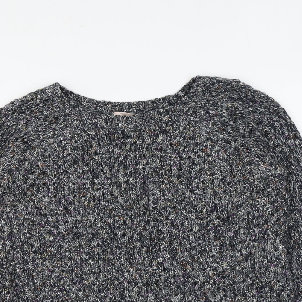FOREVER 21 Womens Blue Round Neck Acrylic Pullover Jumper Size L
