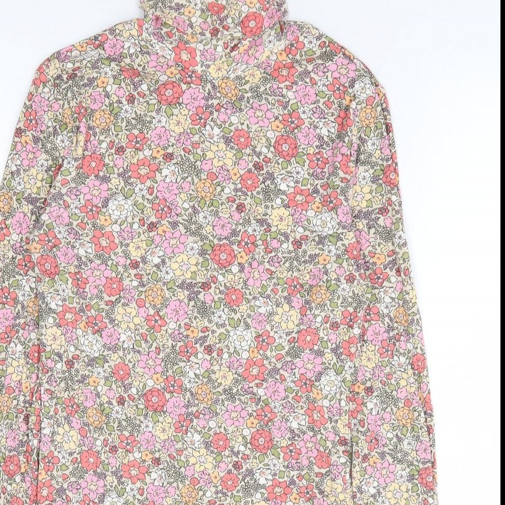 H&M Womens Multicoloured Floral Polyester Bodysuit One-Piece Size M Snap
