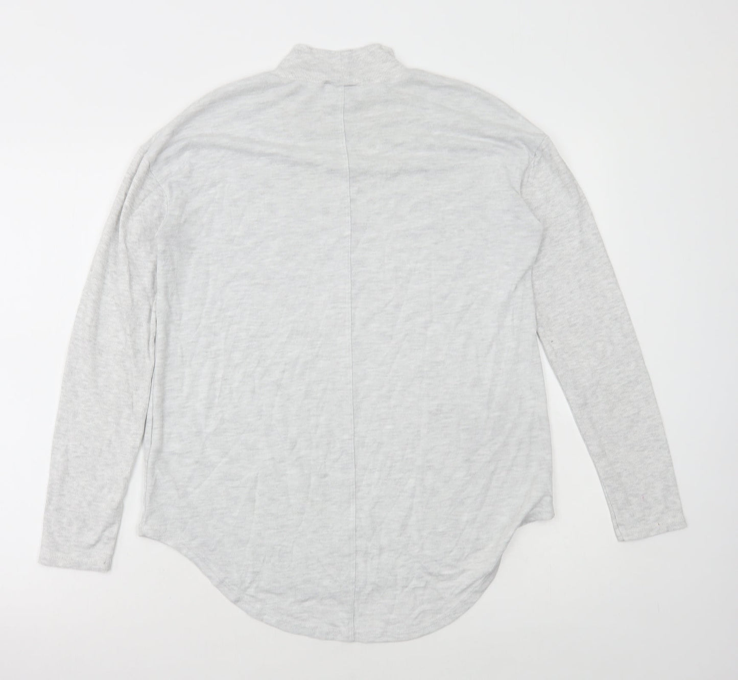 NEXT Womens Grey Viscose Basic T-Shirt Size 12 Mock Neck