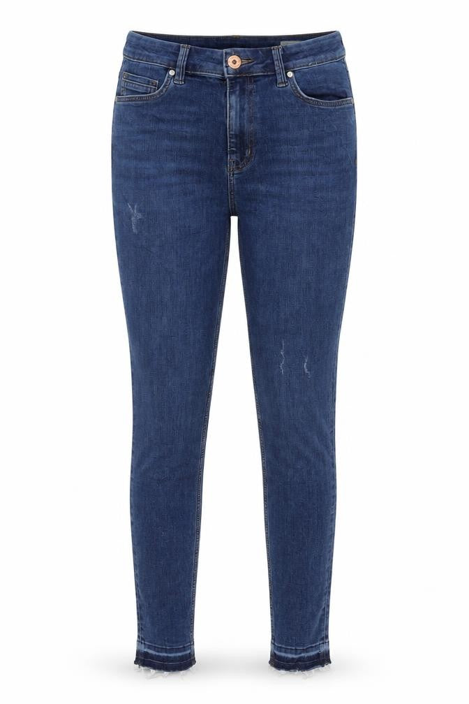 Marks and Spencer Womens Blue Cotton Skinny Jeans Size 10 L28 in Regular Zip