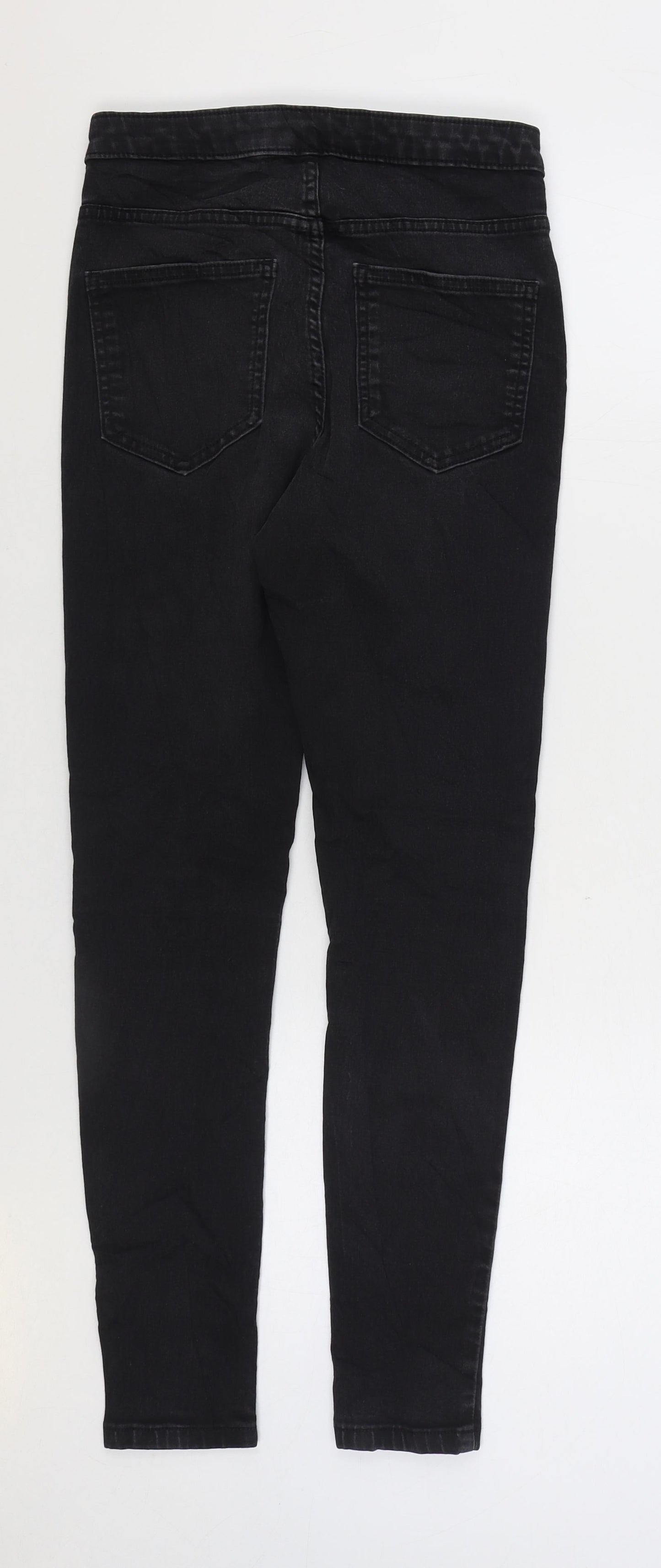 Marks and Spencer Womens Black Cotton Skinny Jeans Size 10 L27 in Regular Zip