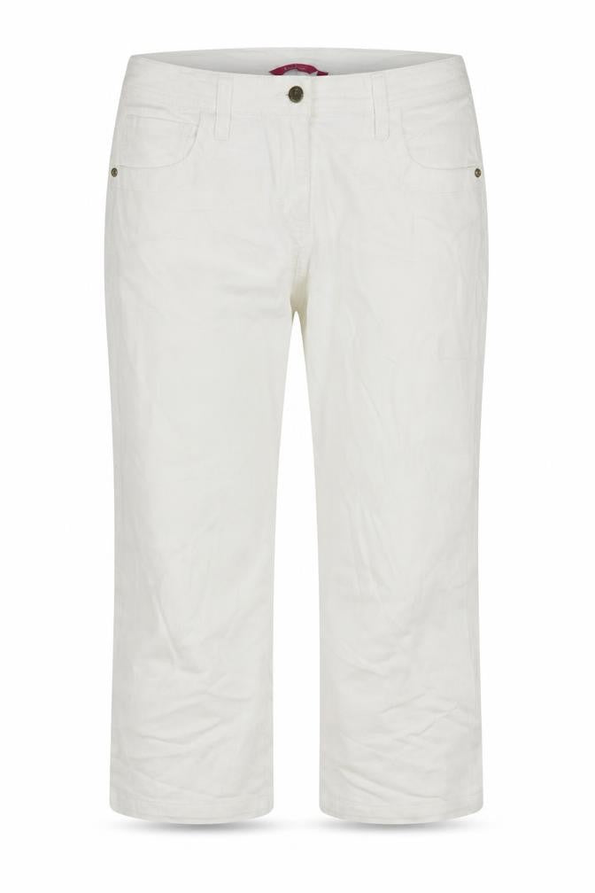 Platform Womens White Cotton Cropped Jeans Size 12 L21 in Regular Zip
