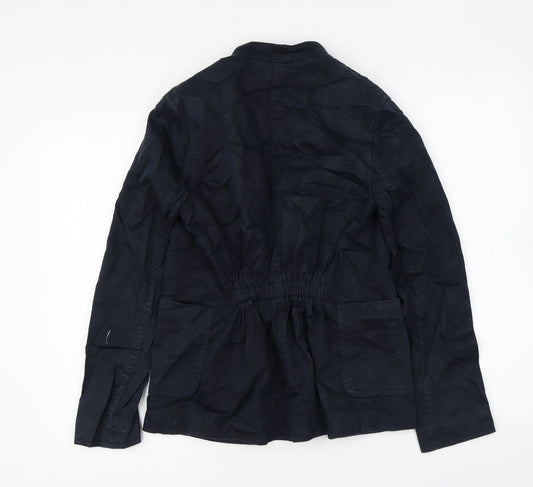 H&M Womens Blue Jacket Size 6 Button
